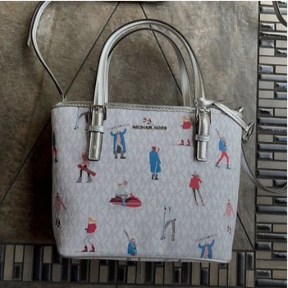 Michael Kors Jet Set Girls XS Convertible Satchel Bright White - Picture 1 of 15
